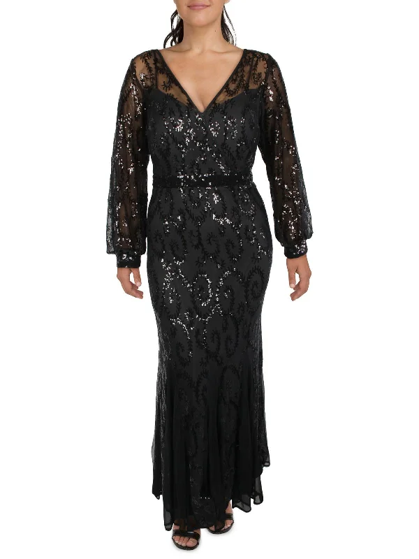 ball gown party dressesWomens Sheer Mother-Of-The-Bride Evening Dress