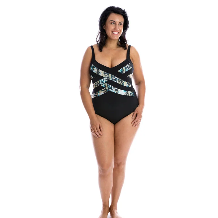 Capriosca Ink & Water Criss Cross One Piece