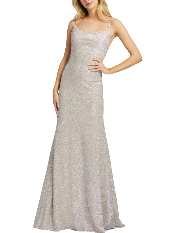 bohemian party dressesWomens Metallic Sleeveless Evening Dress