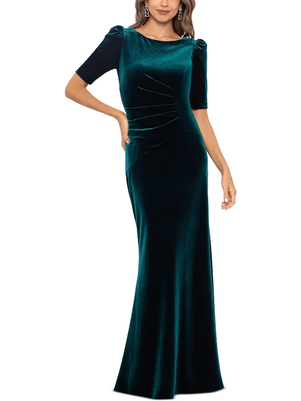 flowy party dressesWomens Velvet Long Evening Dress