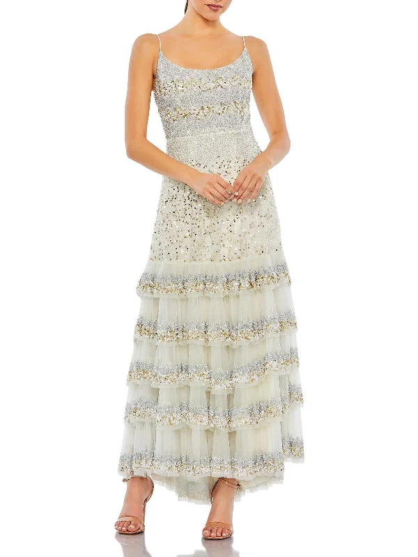 A-line party dressesWomens Sequin Tiered Evening Dress