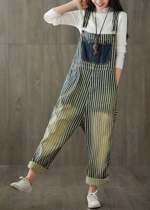 affordable floral Mimi dressesWomen Casual Cotton Minimalist Vertical Striped Vintage Full Length Jumpsuits