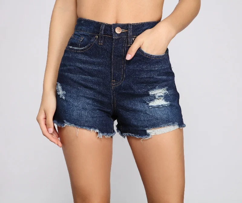 women's wedding shortsStylish Staple High Rise Denim Shorts