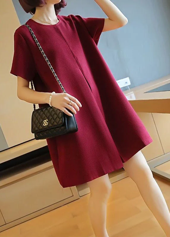 cheap but chic Mimi dresses for fashion-forward looksClassy Mulberry O-Neck Wrinkled Cotton Mini Dress Summer