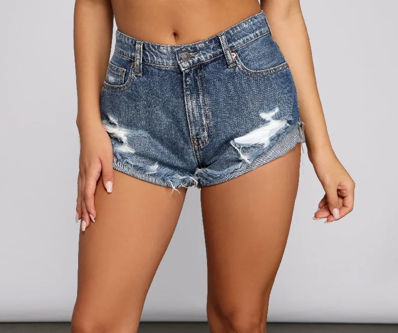 women's adventure shortsClassic Cuffed Denim Shorts