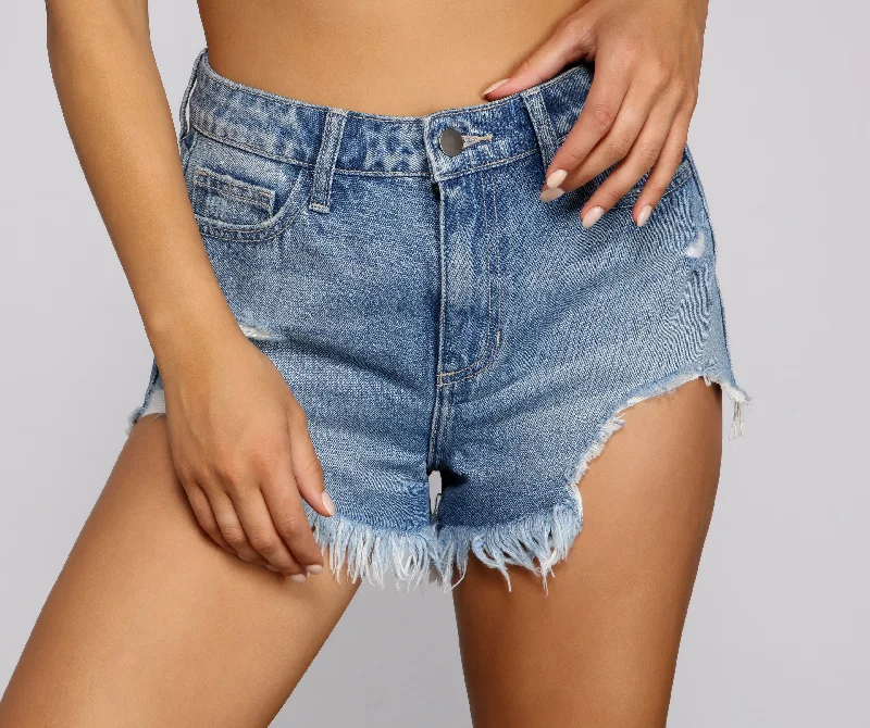 women's party shortsSo Unforgettable Destructed Denim Shorts