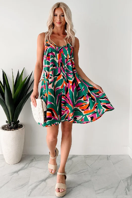 maxi Mimi dresses with pocketsFree Spirit Sleeveless Printed Mini Dress (Kelly Green/Multi)