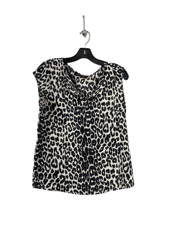 women's tops with ruffled hemsAnimal Print Top Sleeveless Ivanka Trump, Size S