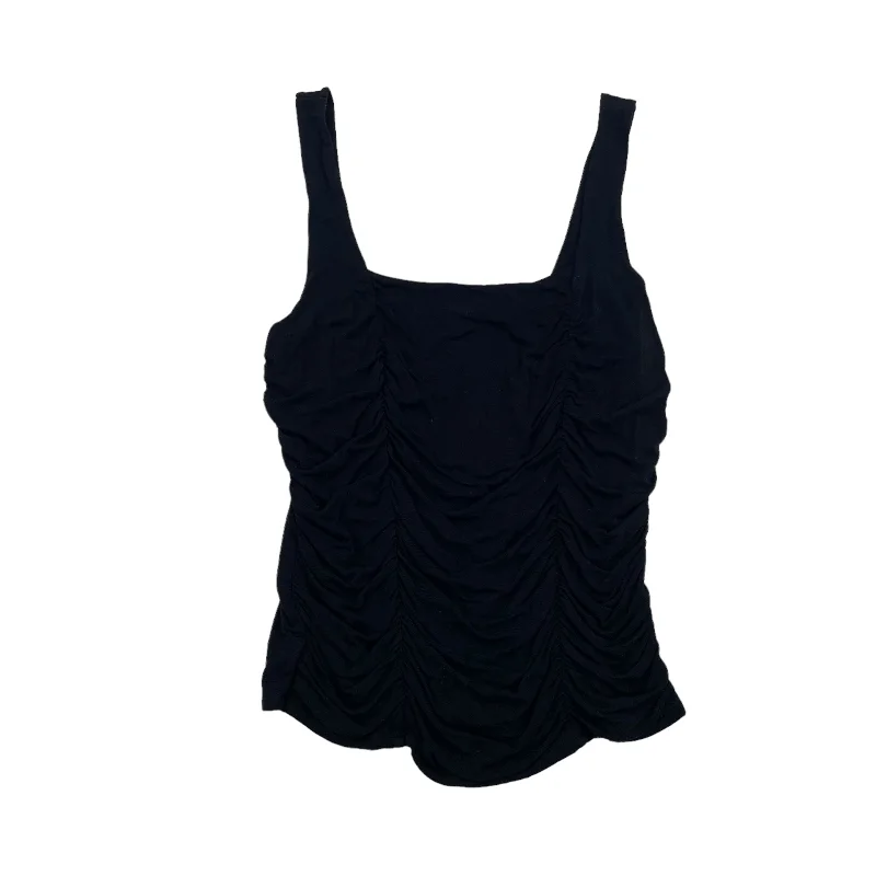 women's tops with sheer overlaysBLACK EXPRESS TOP SLEEVELESS, Size L