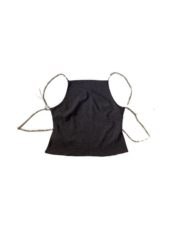 women's tops for glamorous eveningsBlack Top Sleeveless Basic Zara, Size Xxl