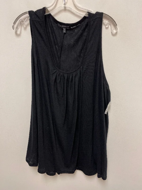 chic women's tops for everyday wearBlack Top Sleeveless Eileen Fisher, Size Xl