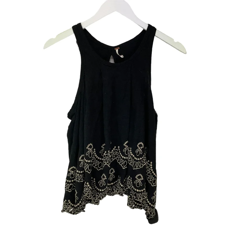 women's tops with embroidery detailsBlack Top Sleeveless Free People, Size Xs