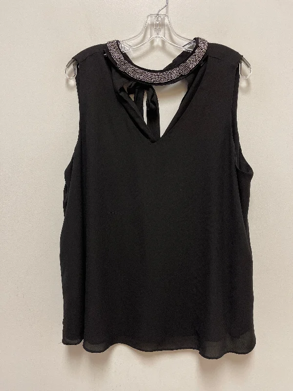 women's tops with cinched waistsBlack Top Sleeveless Torrid, Size L