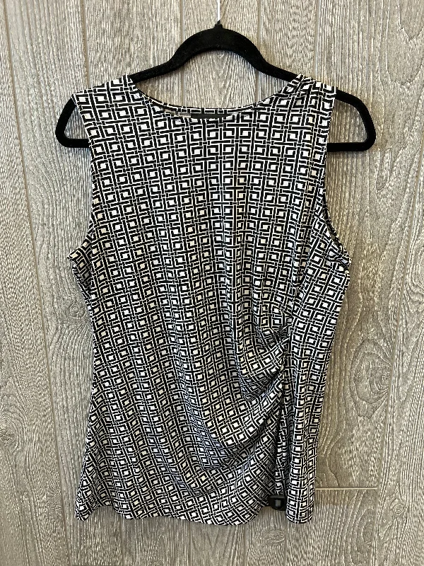 trendy women's topsBlack & White Top Sleeveless Liz Claiborne, Size M