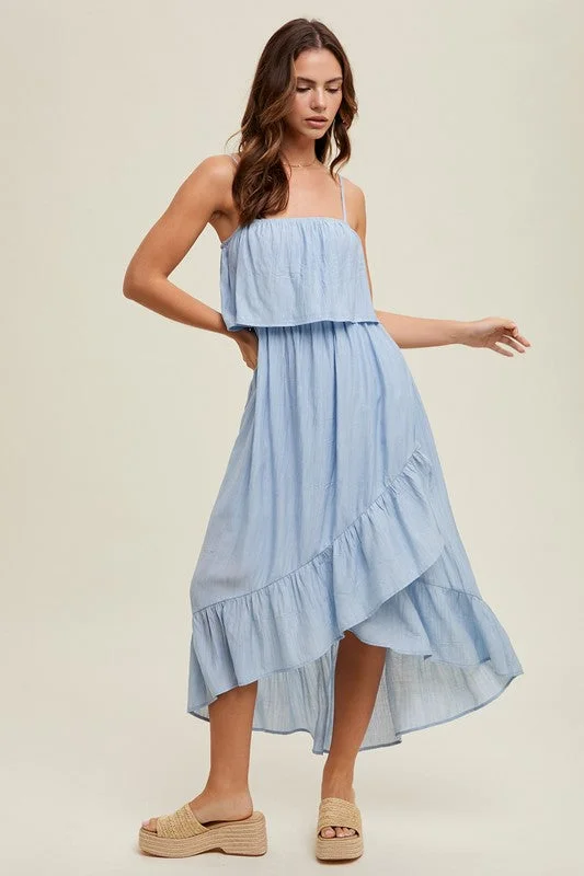 women's limited-edition dressesBlue Asymmetrical Dress