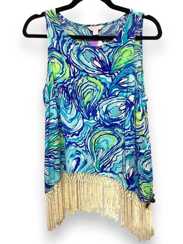 women's tops for those who want to stay warm and stylish during colder weatherBlue Top Sleeveless Lilly Pulitzer, Size 6