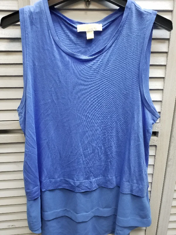 women's tops for those who want to add a pop of color to their outfitsBlue Top Sleeveless Michael By Michael Kors, Size Xl