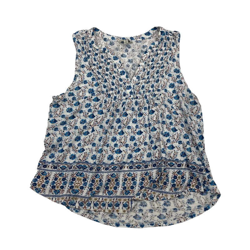 women's tops for those who want to create outfits that are both trendy and timelessBLUE & WHITE LUCKY BRAND TOP SLEEVELESS, Size L