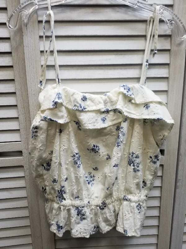 women's tops for those who want to elevate their everyday wear with chic and elegant piecesBlue & White Top Sleeveless Basic American Eagle, Size L