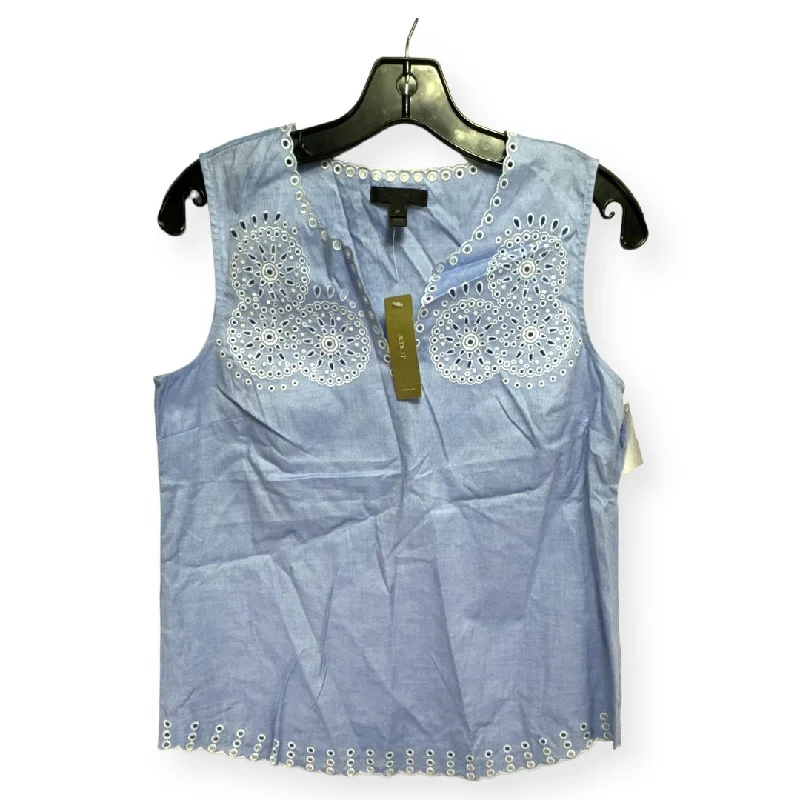 women's tops for those who want to make a bold fashion statement with their choice of topsBlue & White Top Sleeveless J. Crew, Size 2petite