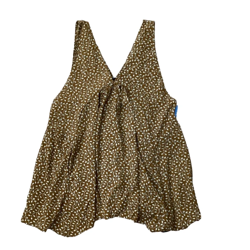 women's tops with beading accentsBronze Top Sleeveless Shein, Size L