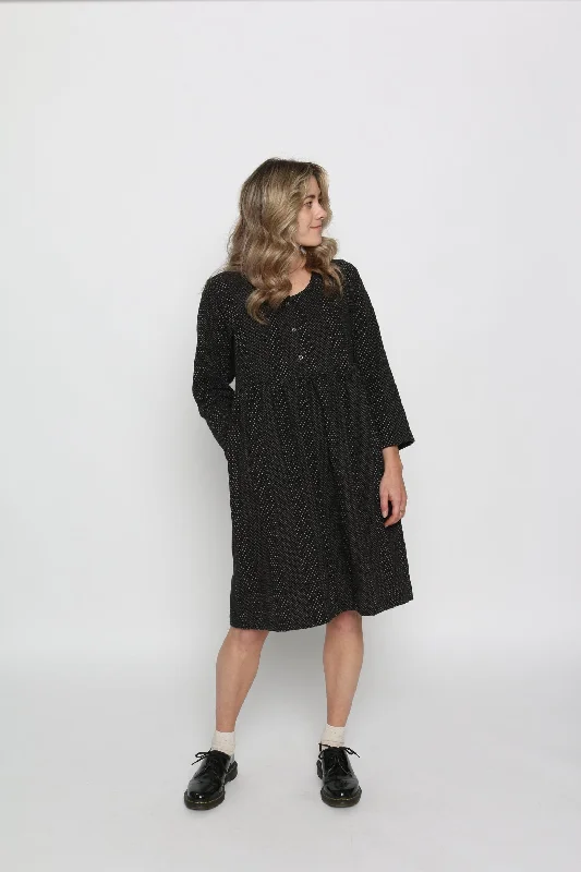 women's statement dressesBrook Dress in Black w/ Brown Dot