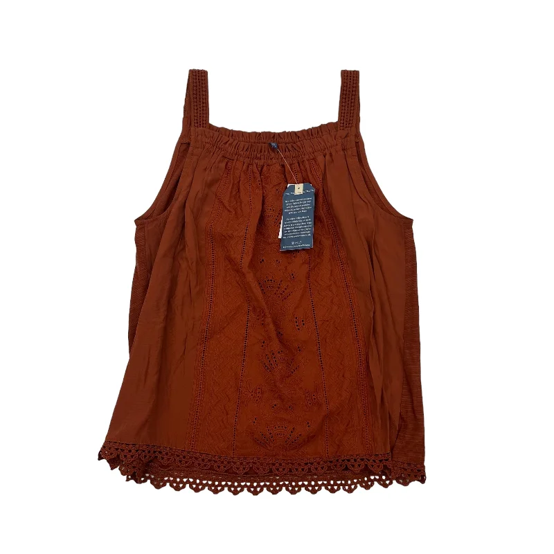 women's tops for those who prefer classic over trendy stylesBROWN DEMOCRACY TOP SLEEVELESS, Size S