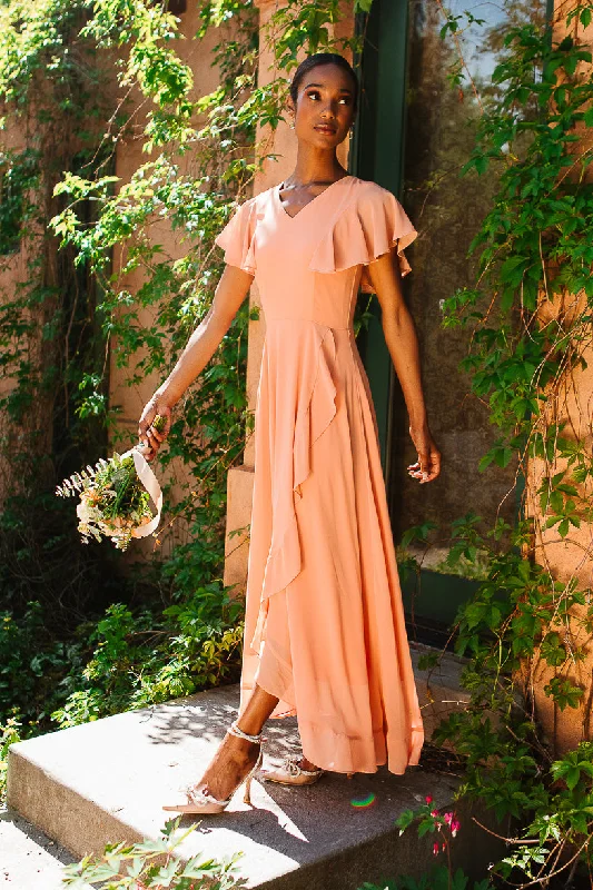 women's velvet dressesCallie Dress in Apricot Crush Chiffon