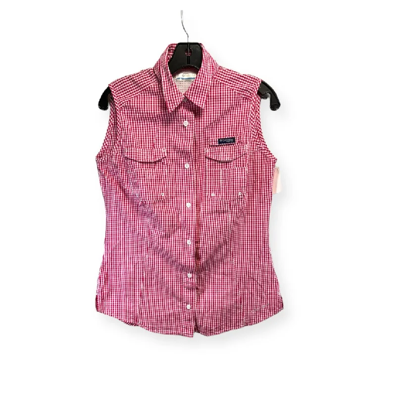 women's tops for those who refuse to compromise on styleCheckered Pattern Top Sleeveless Columbia, Size M