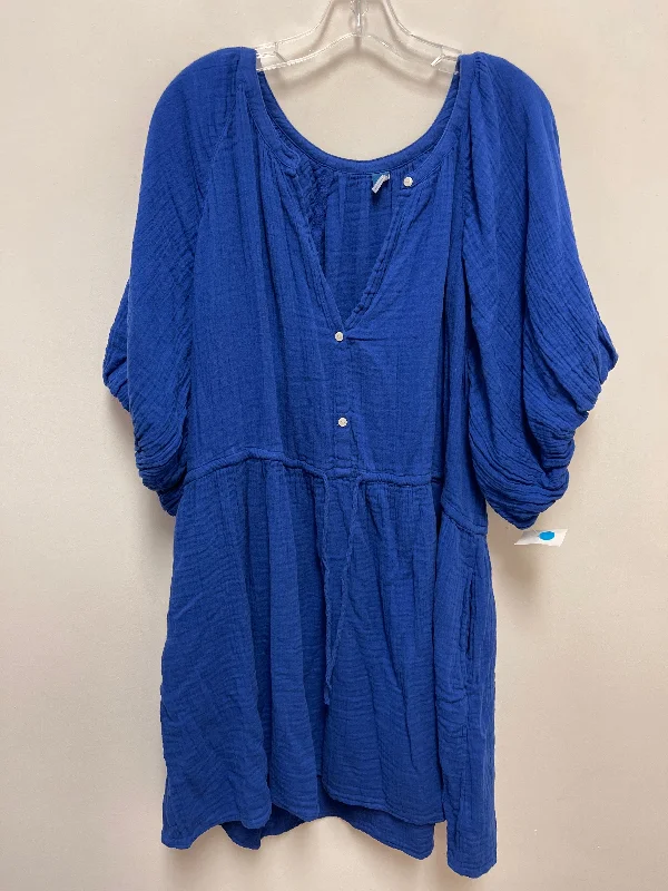 women's silk dressesDress Casual Short By Old Navy In Blue, Size: 2x