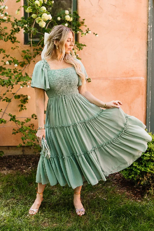 women's lace dressesEllie Dress in Sage Chiffon