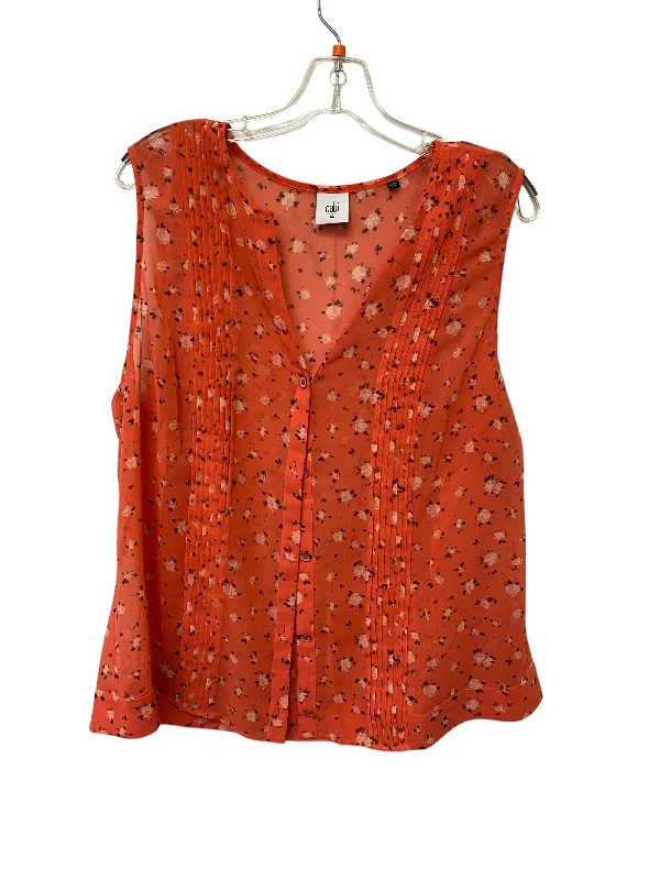 women's tops for fashion-forward individualsFloral Print Top Sleeveless Cabi, Size Xl