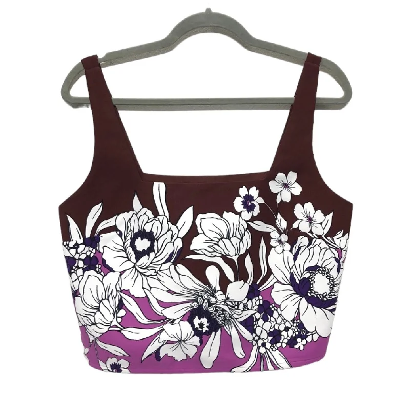 women's tops with built-in brasFloral Print Top Sleeveless Express, Size M