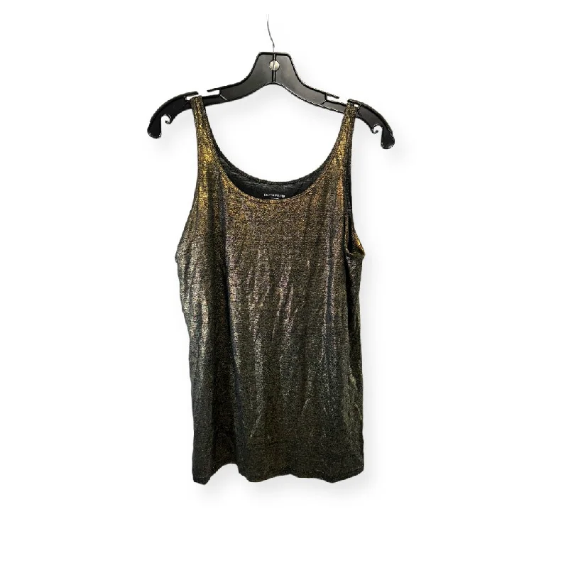 women's tops with spaghetti straps and deep V-necksGold Top Sleeveless Eileen Fisher, Size M