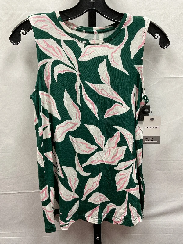 women's tops for cocktail partiesGreen & Pink Top Sleeveless Nine West, Size S