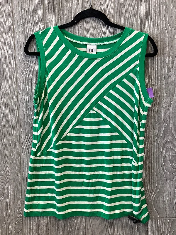 women's tops for minimalist aestheticsGreen Top Sleeveless Cabi, Size S