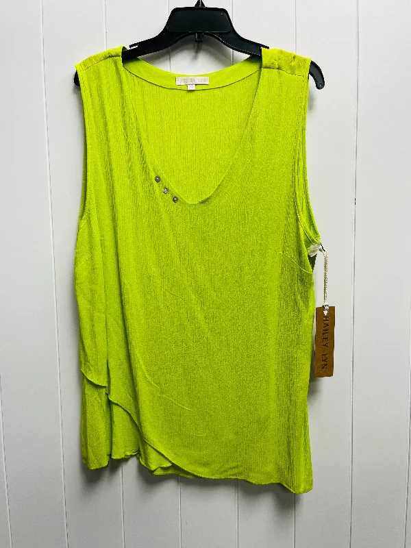 women's tops for those who want to wear versatile pieces that can be dressed up or downGreen Top Sleeveless HAILEY LYN, Size Xl