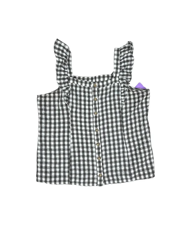 women's tops for those who want to create outfits that reflect their personal style and sense of fashionGrey & White Top Sleeveless Maurices, Size Xxl