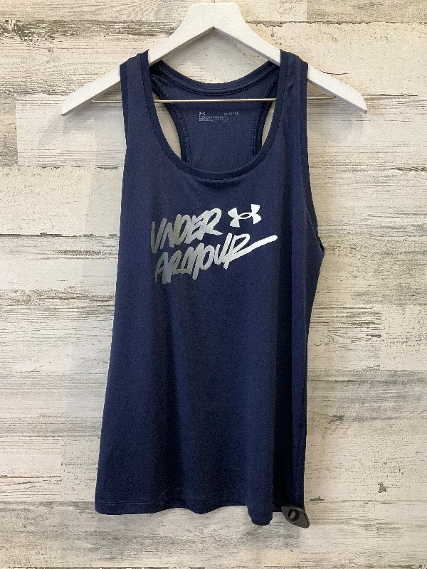 women's tops for those who want to make a fashion statementNavy Top Sleeveless Under Armour, Size S