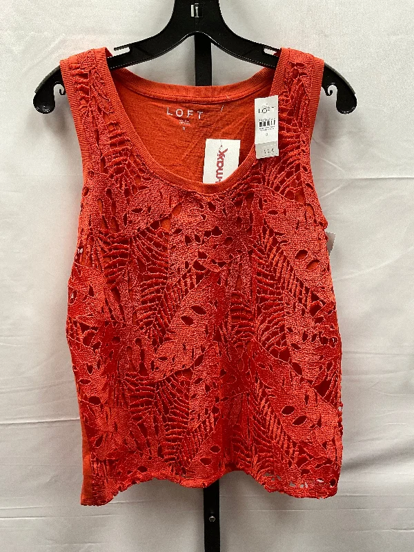 women's tops for evening soireesOrange Top Sleeveless Loft, Size S