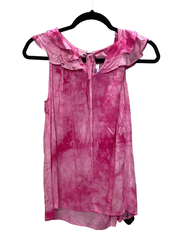 luxury women's topsPink Top Sleeveless Andree By Unit, Size M