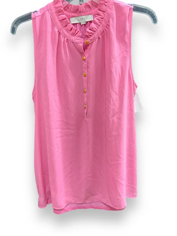 women's tops for layeringPink Top Sleeveless Loft, Size M