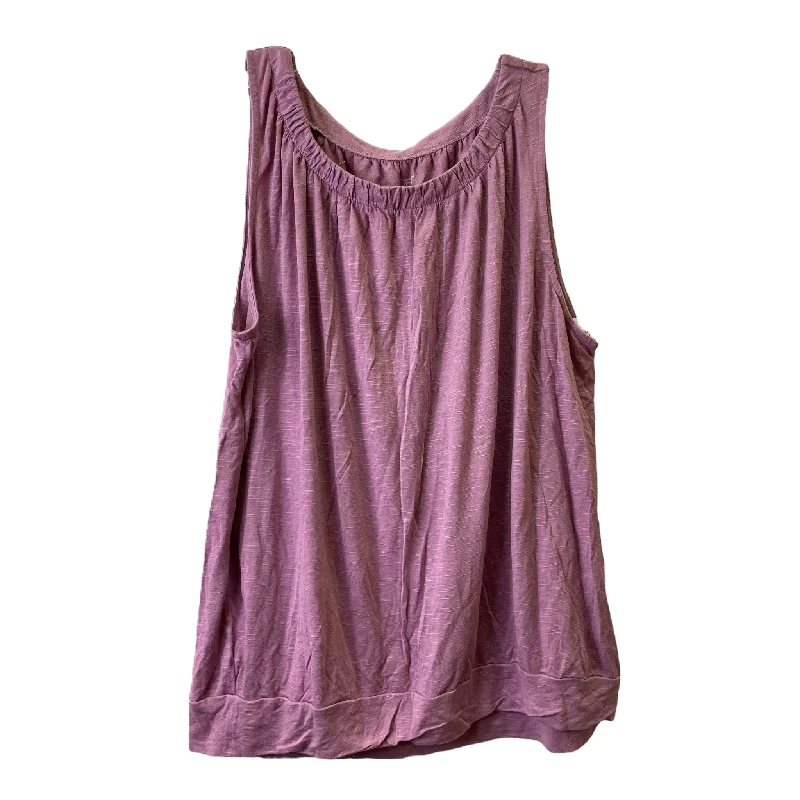 women's tops with sleeveless designsPurple Top Sleeveless Basic By Loft, Size: Xl