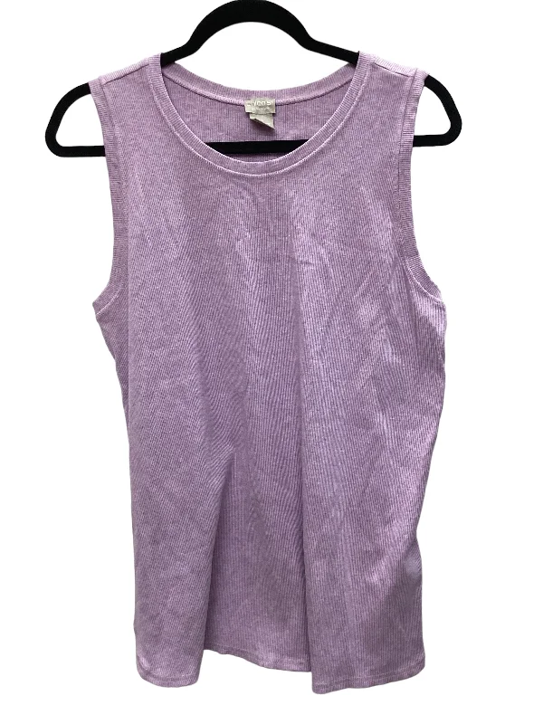 women's tops for beach outingsPurple Top Sleeveless Basic Chicos, Size 3