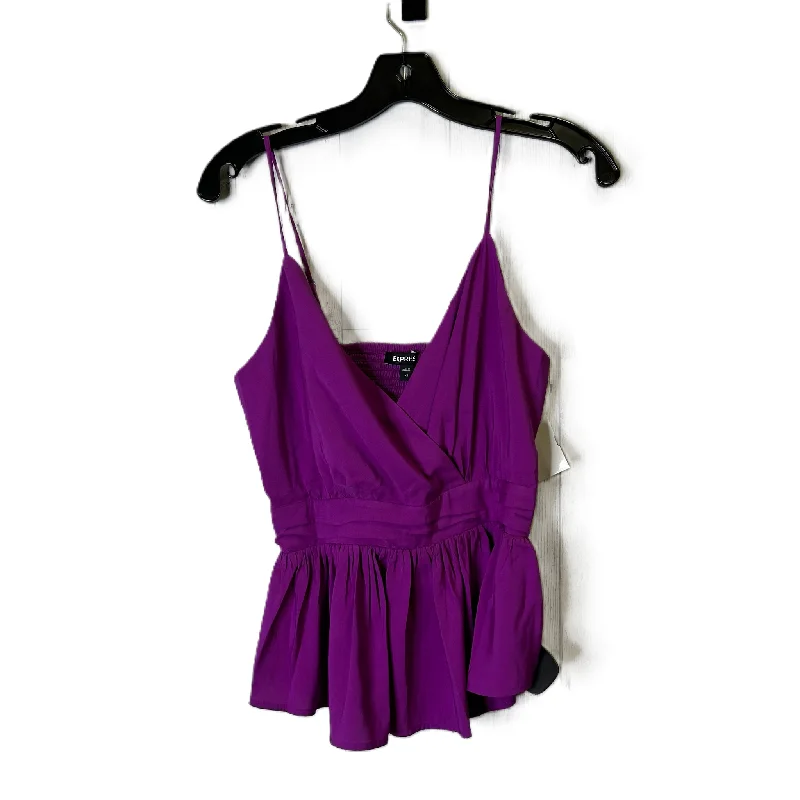 women's tops with cold-shoulder cutsPurple Top Sleeveless By Express, Size: Xs