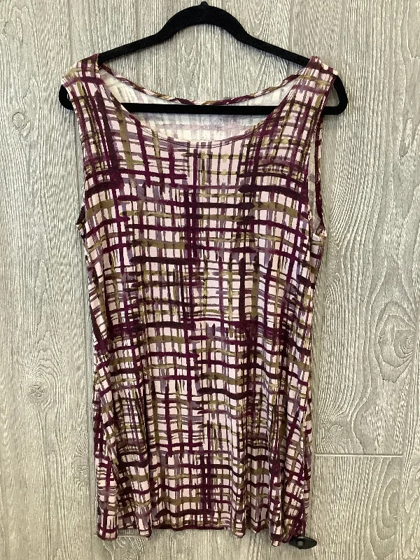 women's tops for wedding guest attirePurple Top Sleeveless Logo, Size L