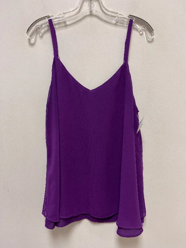 women's tops with sheer overlaysPurple Top Sleeveless Torrid, Size L