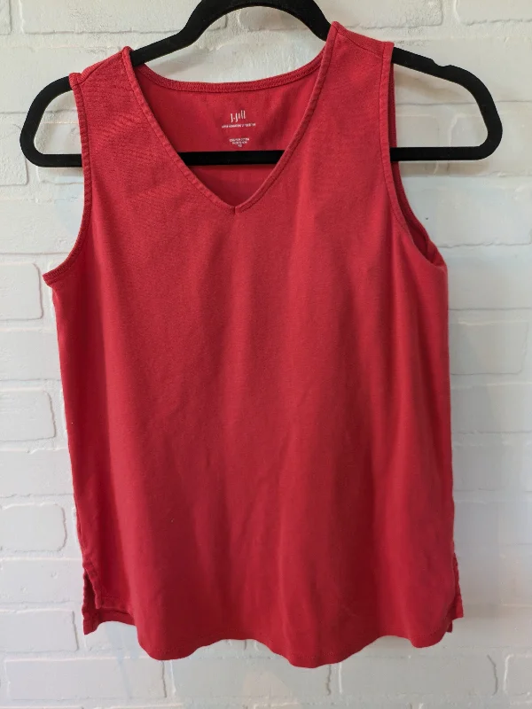 women's tops with spaghetti straps and deep V-necksRed Top Sleeveless Basic J. Jill, Size Xs