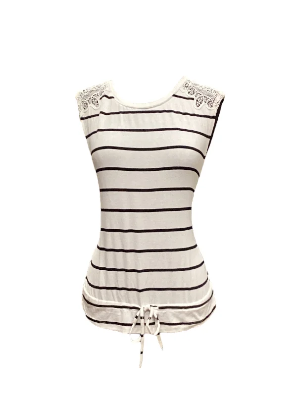 women's tops for glamorous eveningsStriped Pattern Top Sleeveless Laundry, Size Xs