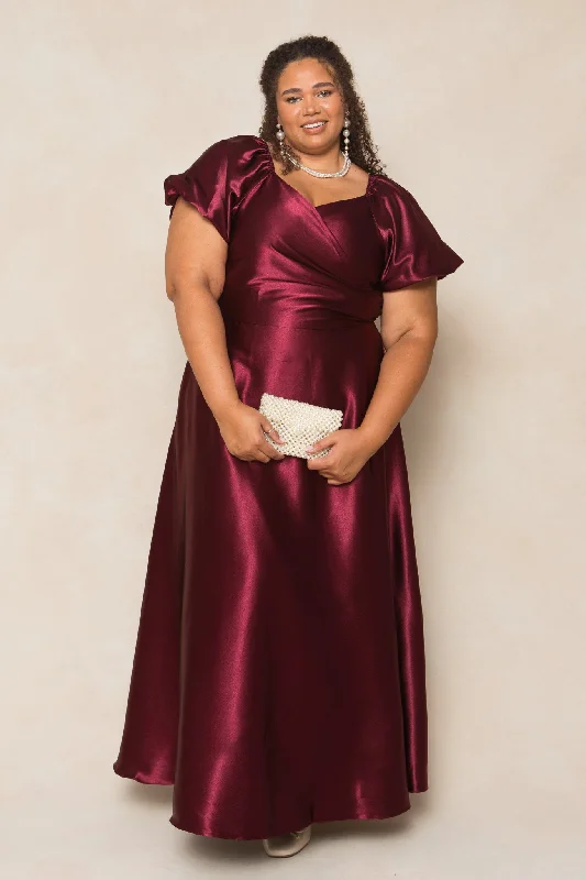 women's chiffon dressesTessie Dress in Wine Satin